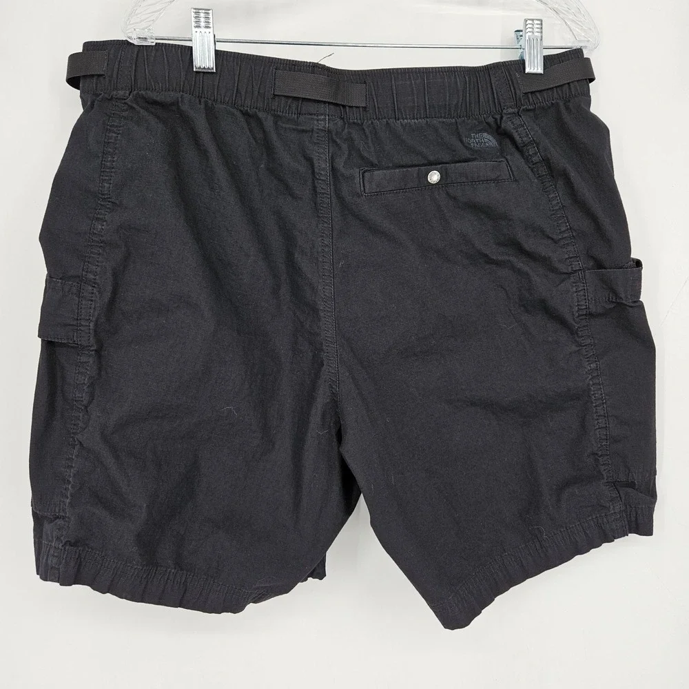 North Face Shorts Mens Large Belted Hiking Outdoor Black Travel Cargo